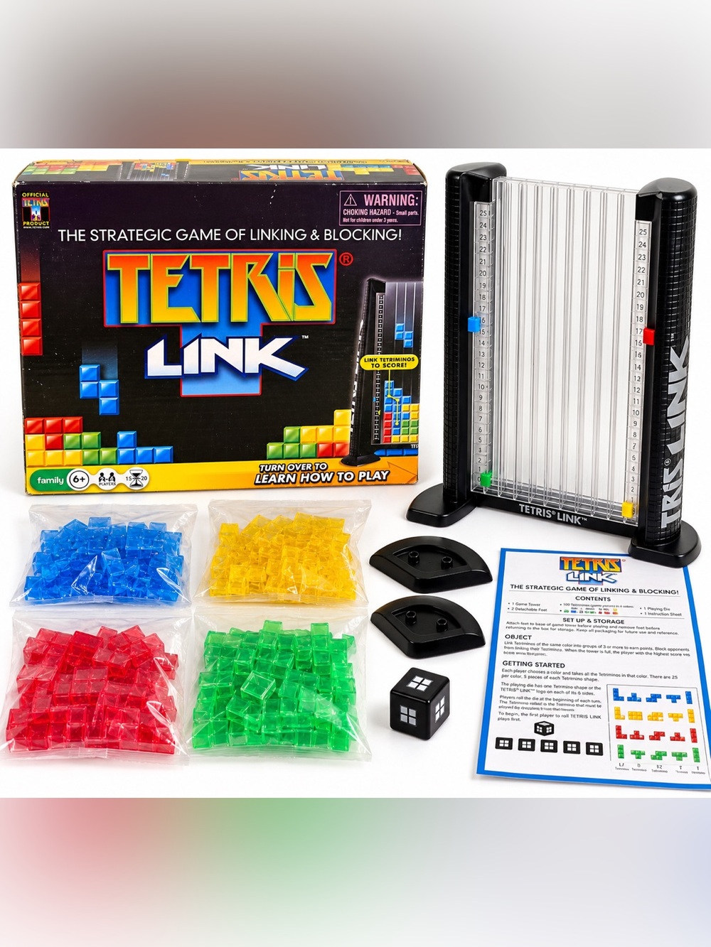 Tetris Link Board Game 2011 Techno Source Complete 100 Pieces Out of Print Game